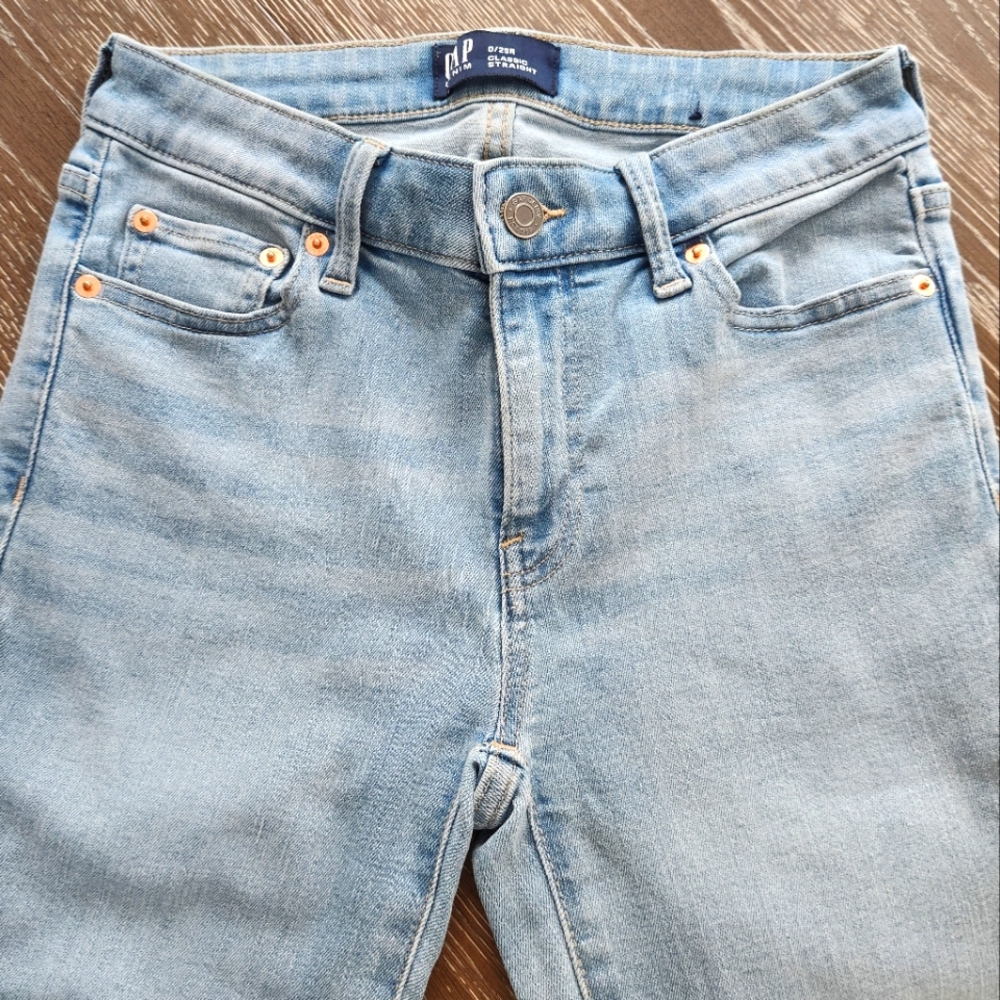NEW GAP Denim Classic Straight Jeans - Light Blue SZ 25